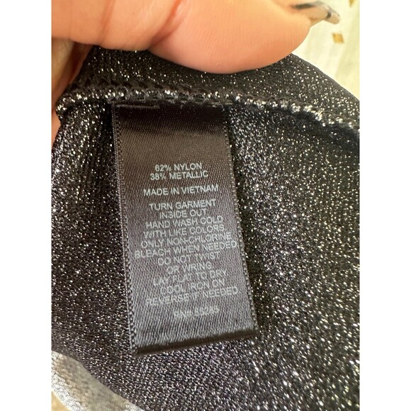 Express Women's Semi Sheer Metallic Shimmer Holiday Racerback Tank Top S - Picture 6 of 7